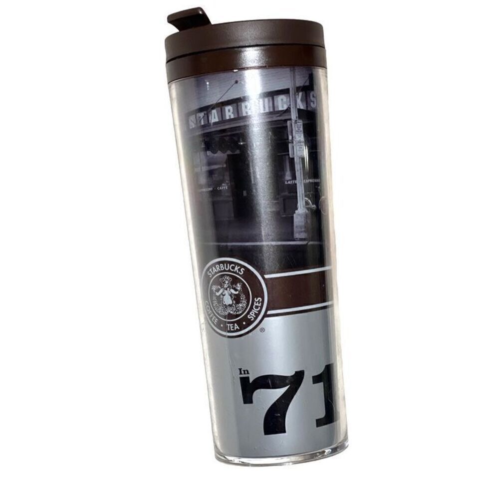 Starbucks Pikes Place Market 16oz Tumbler Brown Acrylic Travel Mug